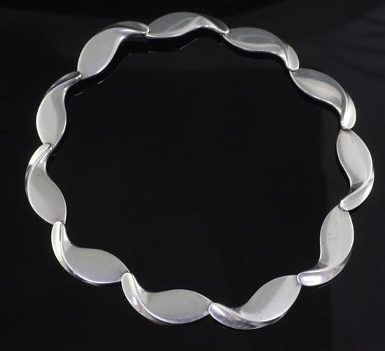 A Danish Georg Jensen sterling silver necklace, 42cm.